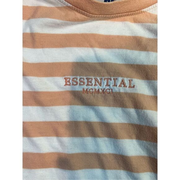 H&M “Essential” Orange/White Striped T-shirt Men’s Medium - Picture 6 of 6